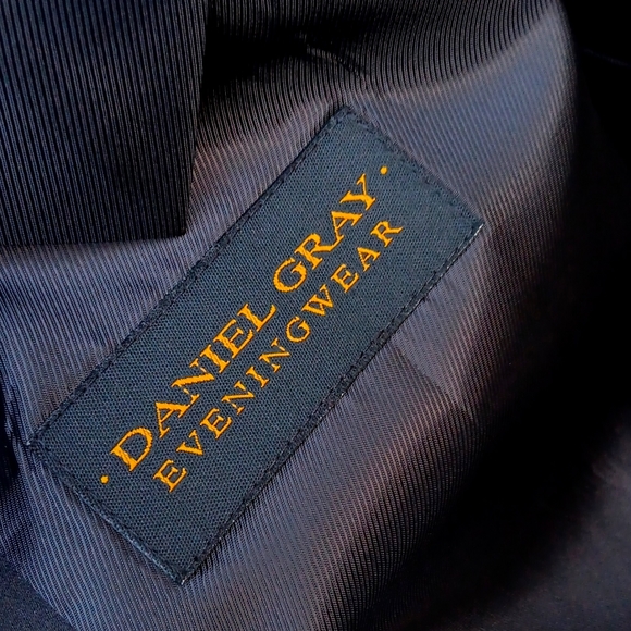 (TUX) DANIEL GRAY BLACK NOTCH LAPEL TUXEDO JACKET - Picture 9 of 17